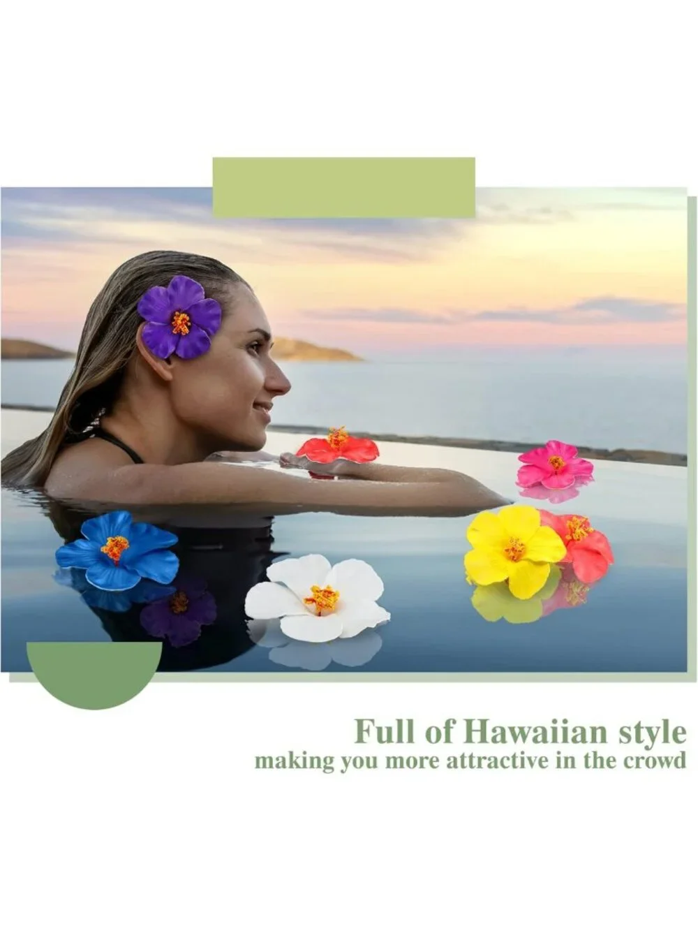45 Pcs Hibiscus Hair Clips - Colorful Floral Accessories for Weddings & Beach